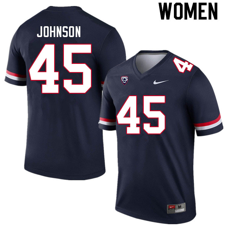 Women #45 Issaiah Johnson Arizona Wildcats College Football Jerseys Sale-Navy